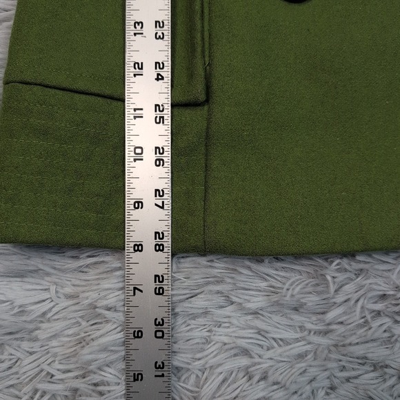 Miss Sixty Jacket Womens S Green Wool Blend Pea Coat Pockets Button Up Preppy - Picture 4 of 11